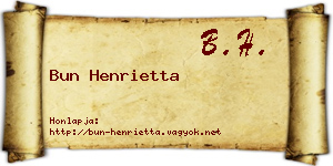 Bun Henrietta névjegykártya