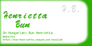 henrietta bun business card